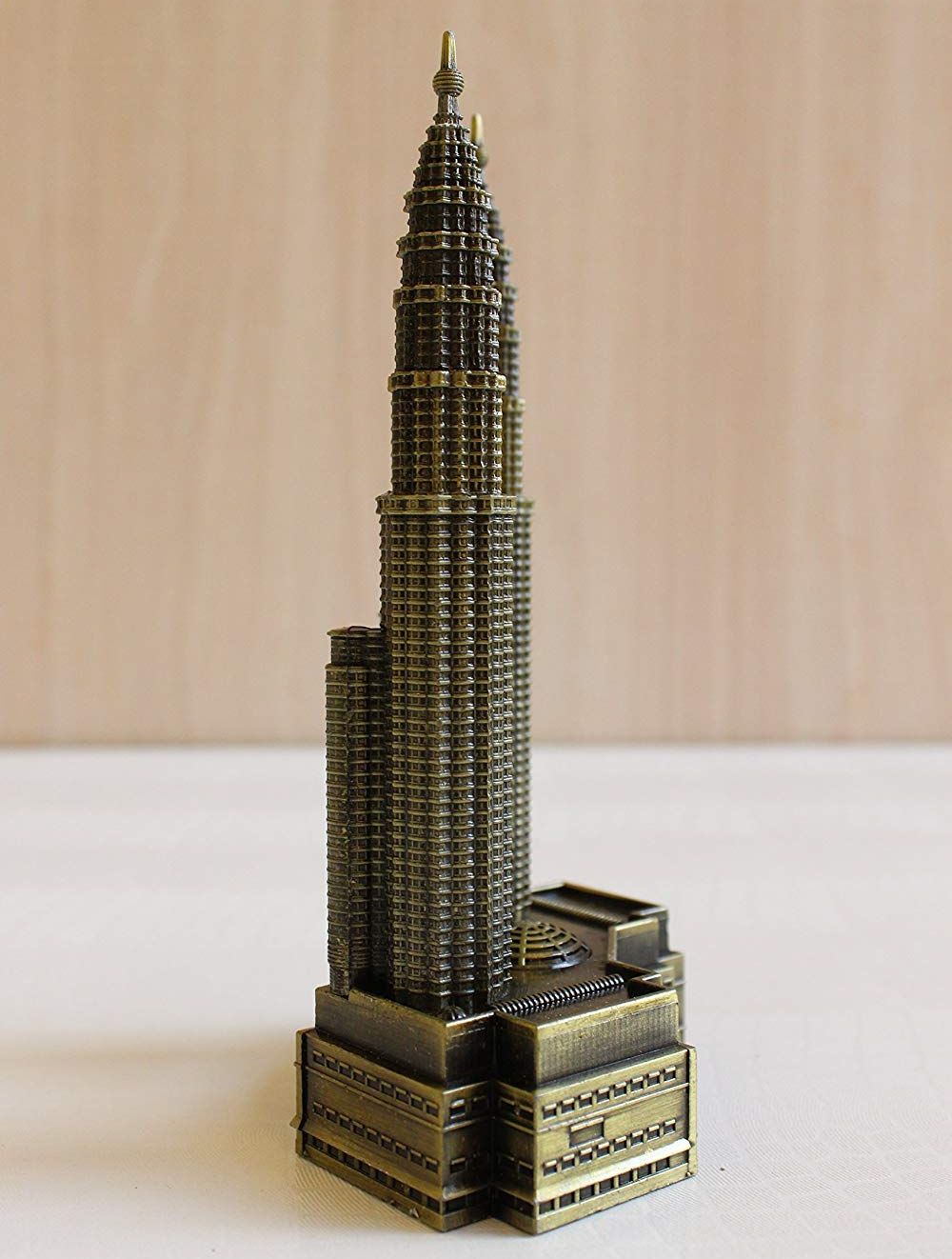 Picture of Antique Finish Malaysian Souvenir Twin Towers Miniature Statue Showpiece for Home Decor  Showpiece for Gift  Showpiece for Home Decoration - Brown