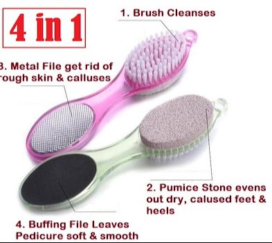 Picture of 4 in 1 Multi-use Foot Care Brush Pumice Scrubber Pedicure Tool - Multicolor