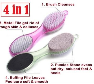 Picture of 4 in 1 Multi-use Foot Care Brush Pumice Scrubber Pedicure Tool - Multicolor