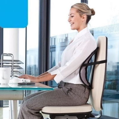 Picture of Back Lumbar Support Vent Cushion Car Office Chair Truck Seat - Black