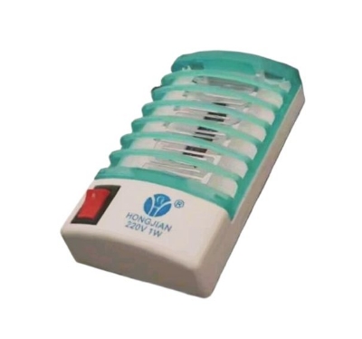 Picture of Mini LED Night Light Mosquito Insect Repellent Mosquito Flies House Fly Killer Night Lamp Home Safe - Light blue