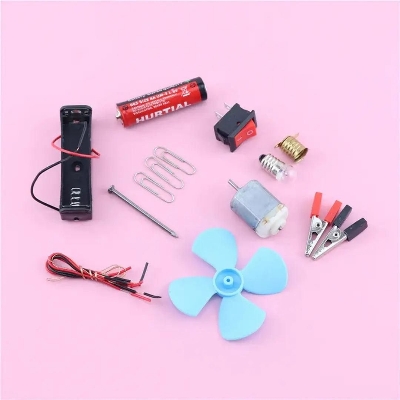 Picture of DIY Science Kit for Students, Electric Circuit Kit with Motor Fan Toy or for Project Work |Random Color| - Multicolor