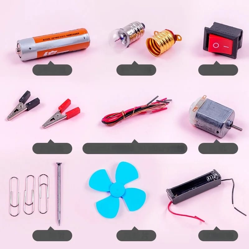 Picture of DIY Science Kit for Students, Electric Circuit Kit with Motor Fan Toy or for Project Work |Random Color| - Multicolor