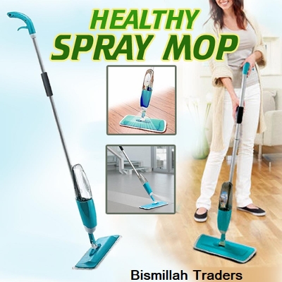 Picture of Healthy Spray Mop Washable microfiber cleaning pad all in one - Light blue