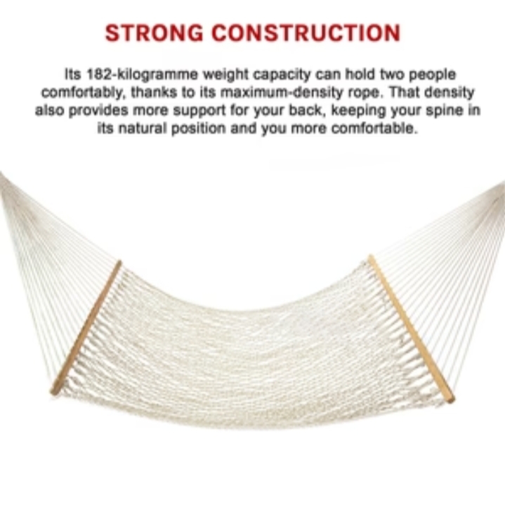 Picture of Jute Rope Hammock Camping Tree Hammock - white