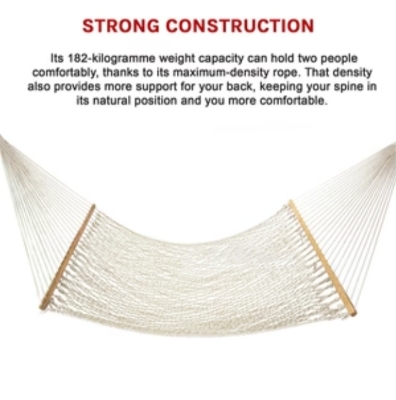 Picture of Jute Rope Hammock Camping Tree Hammock - white