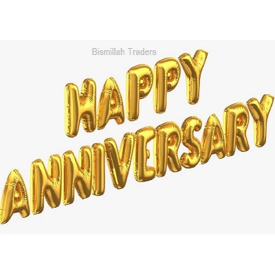 Picture of Happy Anniversary Balloons Anniversary Party Decorations 16 Inch - Gold