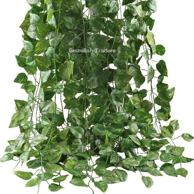Picture of Artificial Ivy Leaf Garlands Hanging Vine for Home Kitchen Garden Office Wedding Party Wall Decore - Deep green