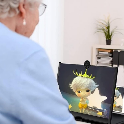 Picture of 10’’ Phone Screen Magnifier 3D HD Phone Amplifier Stretch design Screen Mobile Phone Screen for Watching Movie Videos on All Smartphones - white