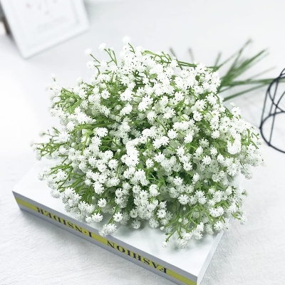 Picture of Artificial Silk Gypsophila Baby's Breath Flower Wedding Bouquet Decor - Home Decoration Item - white