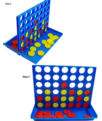 Picture of Classic Family Game Toy Large Connect 4 In A Line Board Game Children's Educational Toys Foldable Kids Children Line Up Row Board Puzzle Toys - Multicolor