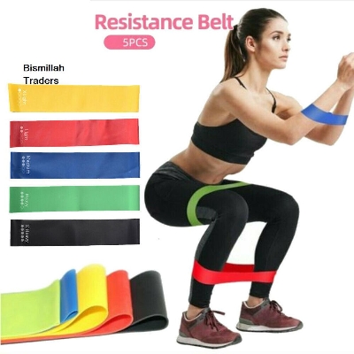 Picture of 5 Pcs Yoga Resistance Exercise Workout Strength Auxiliary Trainer Belt - Multicolor