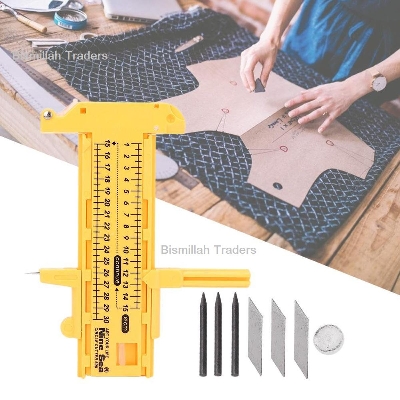 Picture of Compass Circle Cutter paper trimmer Top Quality Adjustable  Leather Craft Tool For Cutting Pape Leather - Yellow