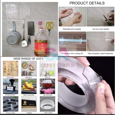 Picture of Reusable Double Sided Acrylic Adhesive Transparent Tape -( Width 1” , Length 3m, Thickness 2mm ) - Neutral