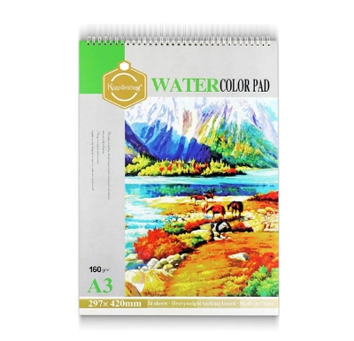 Picture of Water color Pad 24 Sheet A3 Size - Keep Smiling / Drawing Sketching pad / Artist pad (160 GSM, 24+24 Sheets) - White