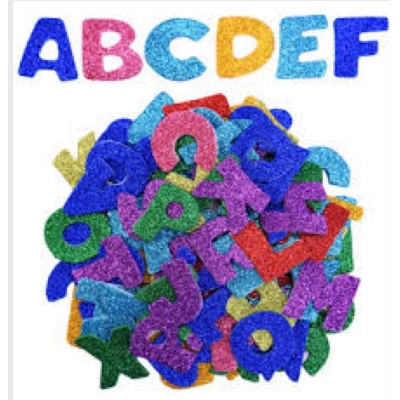 Picture of Multi Colour Glitter A-Z letter Stickers Pack - 1 set customise - Multicolor