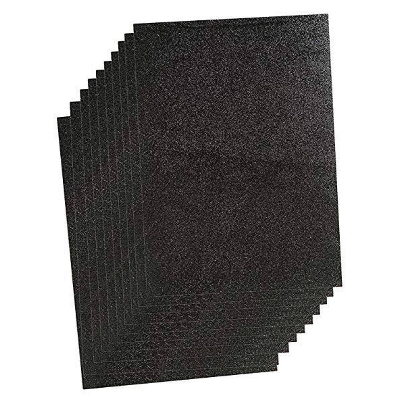 Picture of 10 pcs Set of Black Glitter Foam Sticker Sheet - A4 - Black