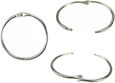 Picture of 9 Pcs Multi Purpose Snap Ring Metal Loose Leaf Rings 1.5 Inchi for Curtain Accessories Scrapbooking Memo Filing Keychain Silver Inside Diameter - Silver