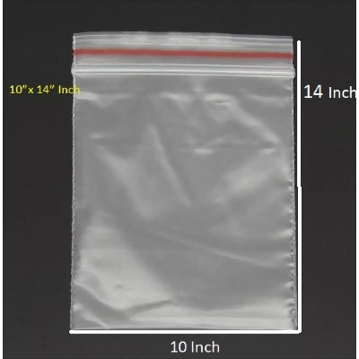Picture of High Quality Zip Lock Storage Plastic Packet - 10*14 inches - 50 pcs pack - Neutral