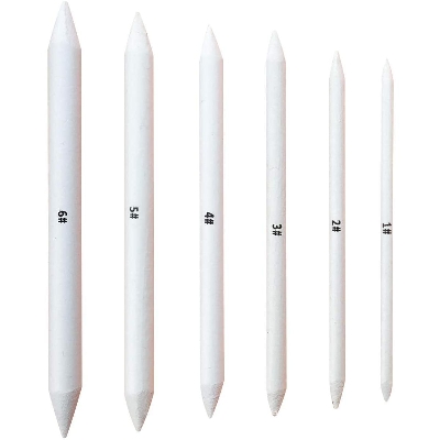 Picture of 6 PCS Blending Stumps and Tortillions, Sketch Drawing Tools, Paper Art Blenders for Student Sketch Drawing - White
