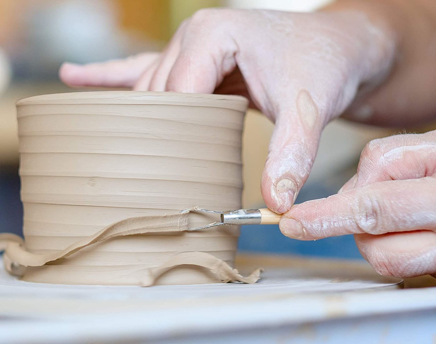 Picture of 5pcs/set Wooden Polymer Clay Tools Clay Sculpting Tool Multi-functional Carving Ceramics Tools Pottery Tool Wooden Polymer Clay Pottery Play Dough Sculpting Modeling Tools - Brown