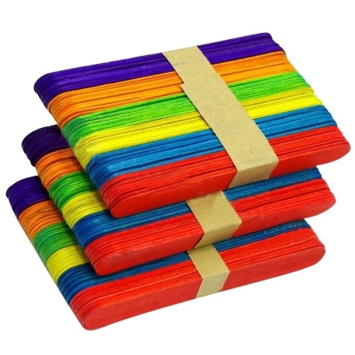 Picture of Colored Wooden Jumbo pop-sticks - 3 packs - Multicolor