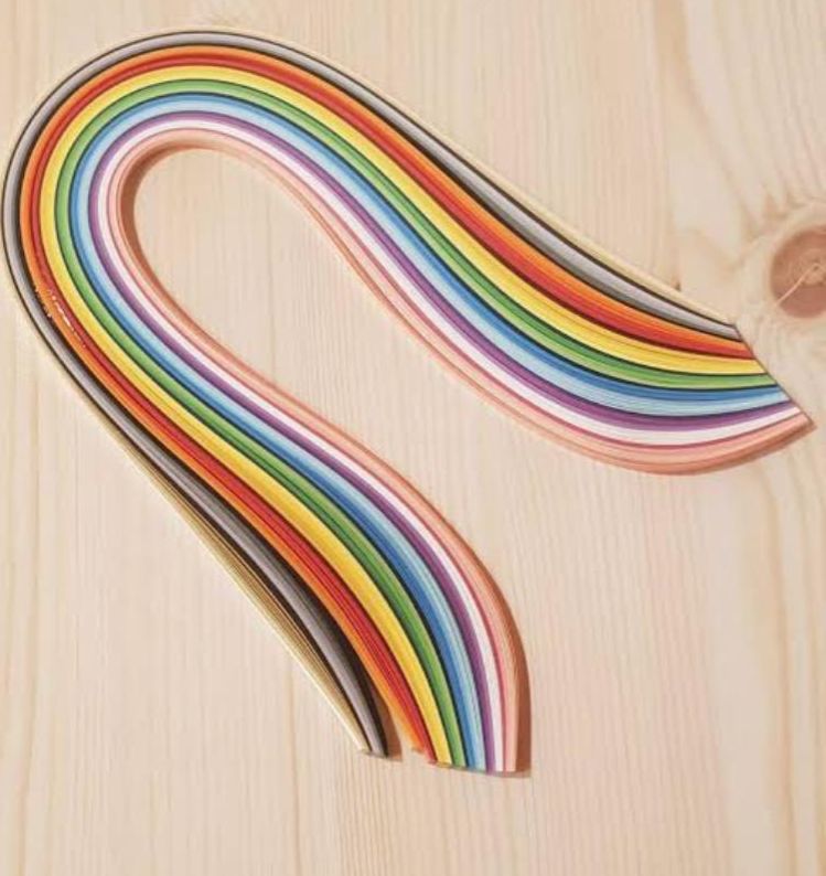 Picture of High-Quality 10mm Rainbow-Colored Quilling Strips 100 Pcs for DIY Craft Projects - Multi
