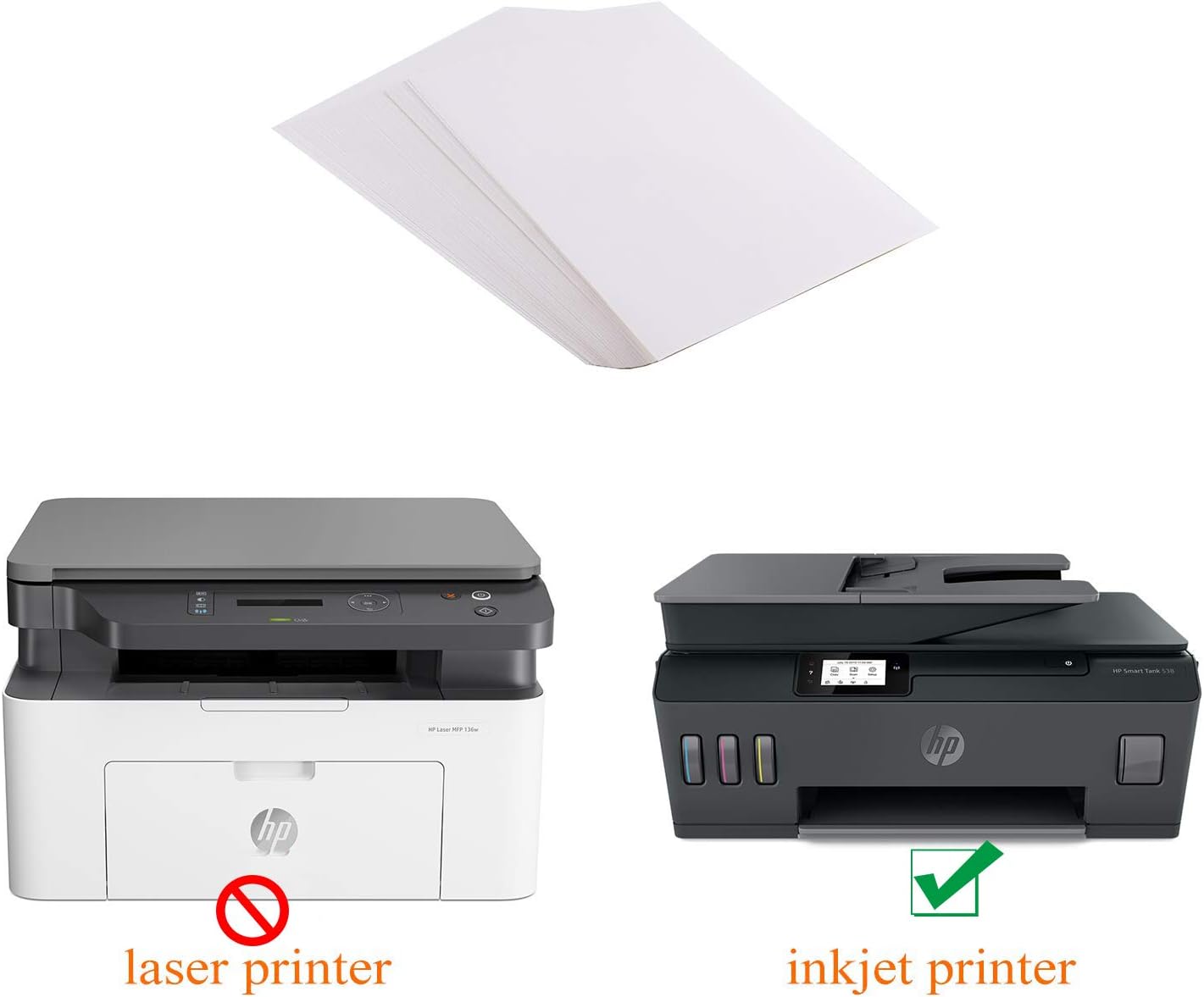 Picture of A4 Sticker Paper, 10 Sheets, White Matte Paper, Self-Adhesive Label, Printing Paper, Sticky Printable Sticker Paper for Inkjet Printer - White