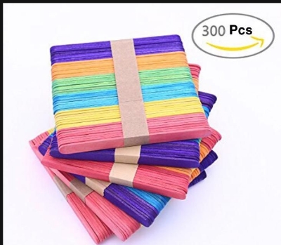 Picture of 300 pcs/lot Colourful Wooden Medium Popsticks - Multicolor