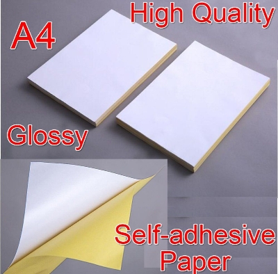 Picture of A4 Self Adhesive Sticker Paper Glossy White Blank Sticker Paper 20 Sheets Sticker Paper Printable Photography Paper A4 size  by Art In Canvas - White