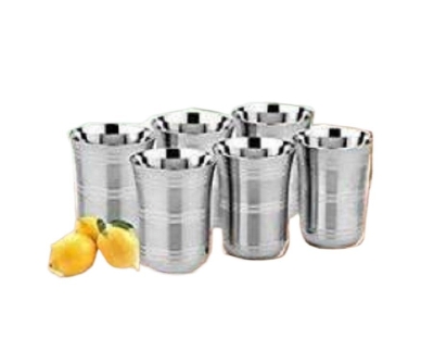 Picture of Heavy Gauze Stainless Steel Glass set ( Pack of 4 ) Glass Set  (360 ml, Steel) - Silver
