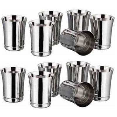 Picture of Stainless Steel Glass set ( Pack of 12 ) Glass Set  (360 ml, Steel) - Silver