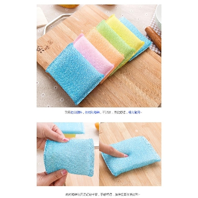 Picture of 4 Pices Dish Wash Scrubber - Multicolor,uxcell Sponge Kitchen Bowl Dish Pot Wash Scrub Cleaning Pads. - Multicolor