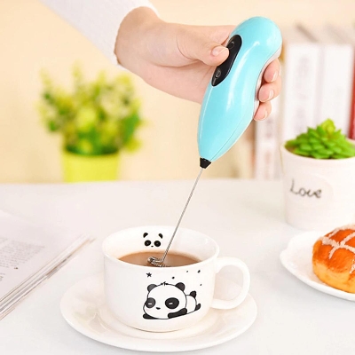 Picture of Hot Electric Hand-Held Egg Beater Hot Drink Milk Coffee Frother Foamer Whisk Mixer - Multicolor
