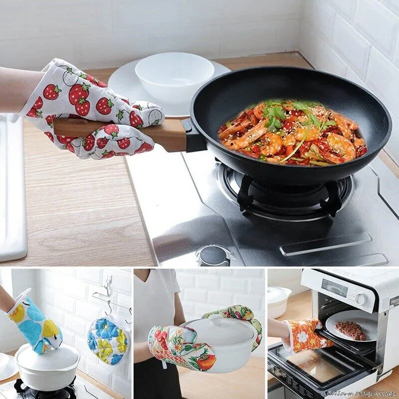 Picture of Heat Resistant Anti-Slip Cooking Glove - Microwave and Kitchen Baking Tool - Multicolor