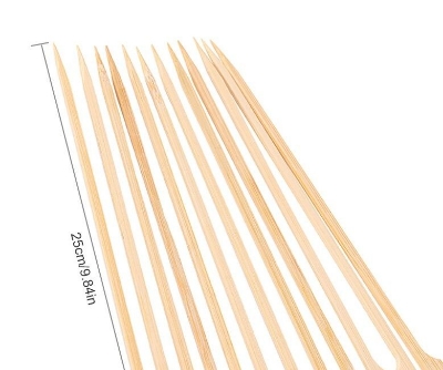 Picture of 50 Pcs Disposable Wood Sticks Barbecue Tools Natural Bbq Bamboo Skewers For Shish Kabob Grill Fruit - Multicolor