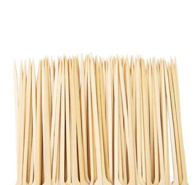 Picture of 50 Pcs Disposable Wood Sticks Barbecue Tools Natural Bbq Bamboo Skewers For Shish Kabob Grill Fruit - Multicolor