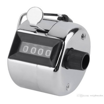 Picture of Handheld Digital Hand Tally Counter 4 Digit Number Manual Counting - Black & Ash