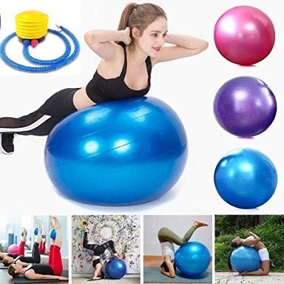 Picture of Fitness Gym ball Balance ball 75cm Yoga Therapy Ball With Pumper Multicolor - Multicolor