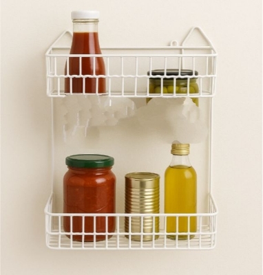 Picture of Wall Hanging Kitchen bathroom Metal Rack bathroom organizer Drying Rack - Oven Cover - Multicolor