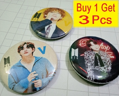 Picture of BTS – K-Pop Inspired Bag Badge 3টি  BTS ব্যাজ ব্যাগ ফ্যাশন বুক ব্যাজ জন্য Kpop ব্যাজ - Multicolor