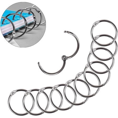 Picture of 1.25in(3.17cm) Loose Leaf Binder Rings Book Rings for Scrapbook Album Craft - Silver