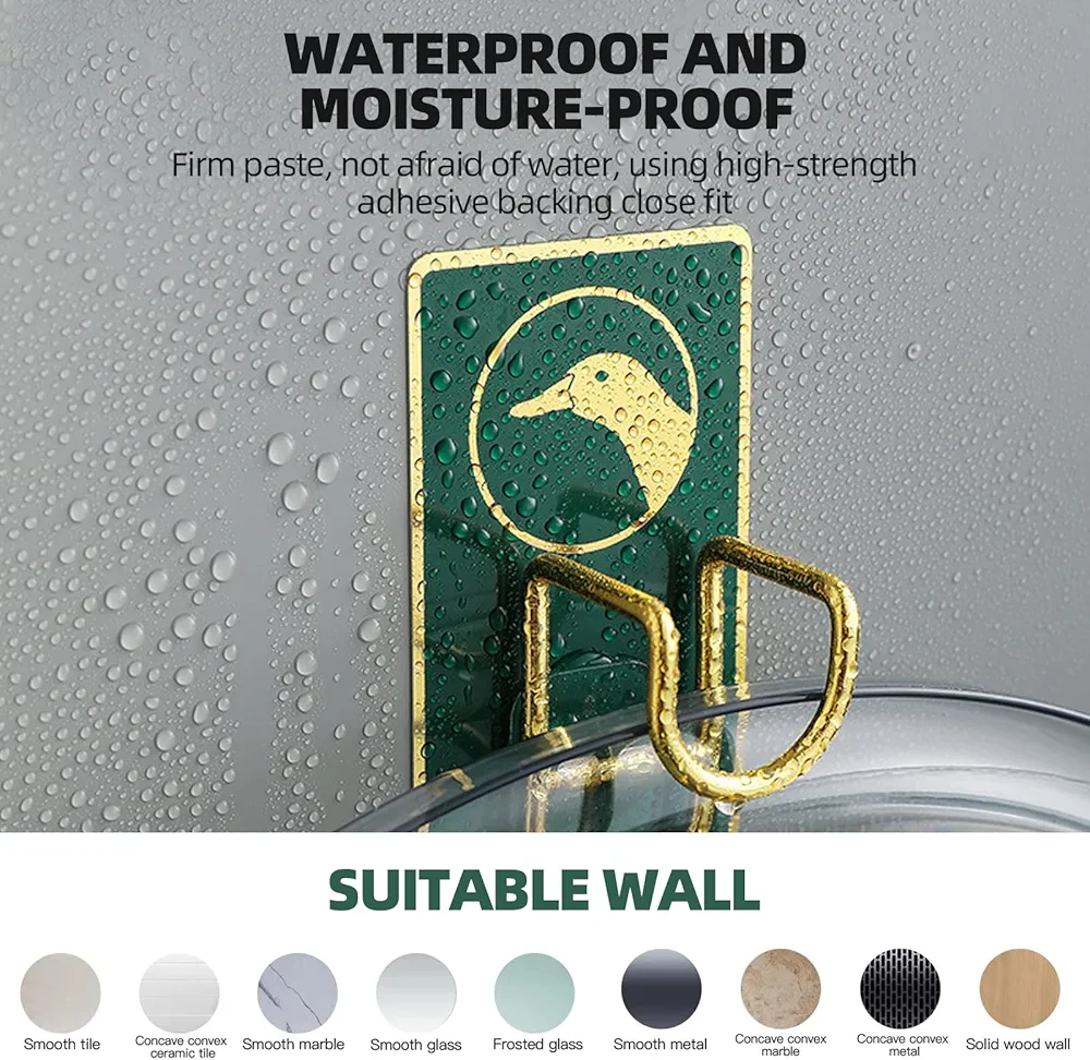 Picture of Multifunction Hook adhesive Bowl Hook Toilet Punch-Free Washbasin Hook Strong Adhesive Hooks Waterproof Wall Hook No Trace in Bathroom Adhesive Hook Kitchen Wall Strong Cutting Board Sticky - Multicolor