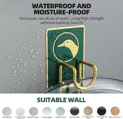 Picture of Multifunction Hook adhesive Bowl Hook Toilet Punch-Free Washbasin Hook Strong Adhesive Hooks Waterproof Wall Hook No Trace in Bathroom Adhesive Hook Kitchen Wall Strong Cutting Board Sticky - Multicolor