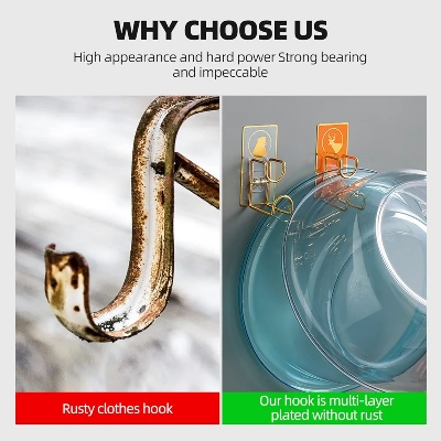 Picture of Multifunction Hook adhesive Bowl Hook Toilet Punch-Free Washbasin Hook Strong Adhesive Hooks Waterproof Wall Hook No Trace in Bathroom Adhesive Hook Kitchen Wall Strong Cutting Board Sticky - Multicolor