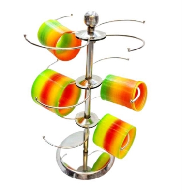 Picture of Steel churi stand rotating Stolen Stand Bangle Organizer - Jewellery Box - Silver