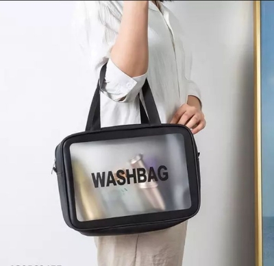 Picture of Clear Toiletry Bag, Wash Make Up Bag PVC Waterproof Zippered Cosmetic Bag, Portable Carry Pouch for Women - Multicolor