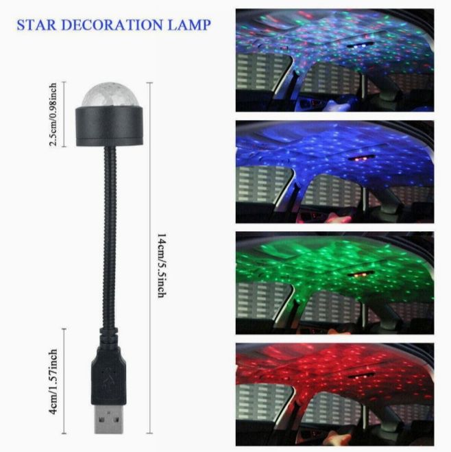 Picture of 7 Colours LED Starry Sky Party Lamp usb Projec Lights USB Night Roof Mini Light Galaxy Car Stars Lamp Decor - Multicolor