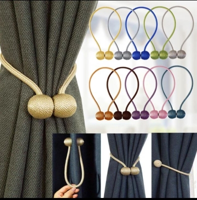 Picture of 1 Pcs Magnetic Curtain Tiebacks / Curtain Clip / Weave Rope Curtain Holders / multicolor Curtain Buckle / Curtain Holdback /Curtain Accessories / European Style Decorative Curtain Holdbacks - Multicolor