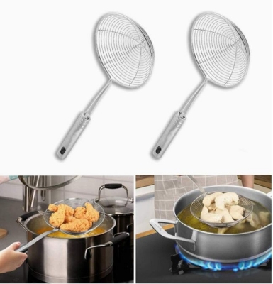 Picture of 2 Pcs
Stainless Steel Strainer Ladle Wire Skimmer Spoon With Handle Skimmer For Kitchen Frying Food

buy 1 get 1 free - Silver